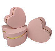 Набор коробок HEARTS 20x18.5x9.5cм, 17x15.7x8.5cм, 14x12.9x7.5cм, 3шт., цвет светло-розовый, арт. W2104