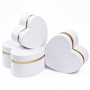 Набор коробок HEARTS 20x18.5x9.5cм, 17x15.7x8.5cм, 14x12.9x7.5cм, 3шт., цвет белый, арт. W2103