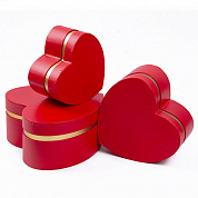 Набор коробок HEARTS 20x18.5x9.5cм, 17x15.7x8.5cм, 14x12.9x7.5cм, 3шт., цвет красный, арт. W2105