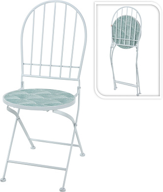 Набор стульев складных с каркасом из металла и сидением из керамики, наб/2, 38х38х90 см, цвет белый