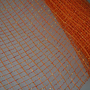Сетка "АКЦЕНТ" с блеском из пластика для упаковки цветов, оранжевый
