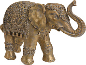Декоративная статуэтка из полистоуна "Слон", 17х14 см, золотой
