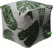 Пуф набивной для сидения (38х38х35 см), хлопок, зеленый